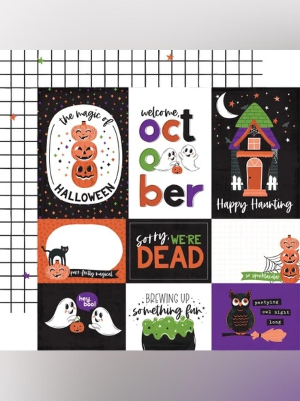 Echo Park Mixed Halloween 12x12” 8 Pcs Paper Assortment 🎃